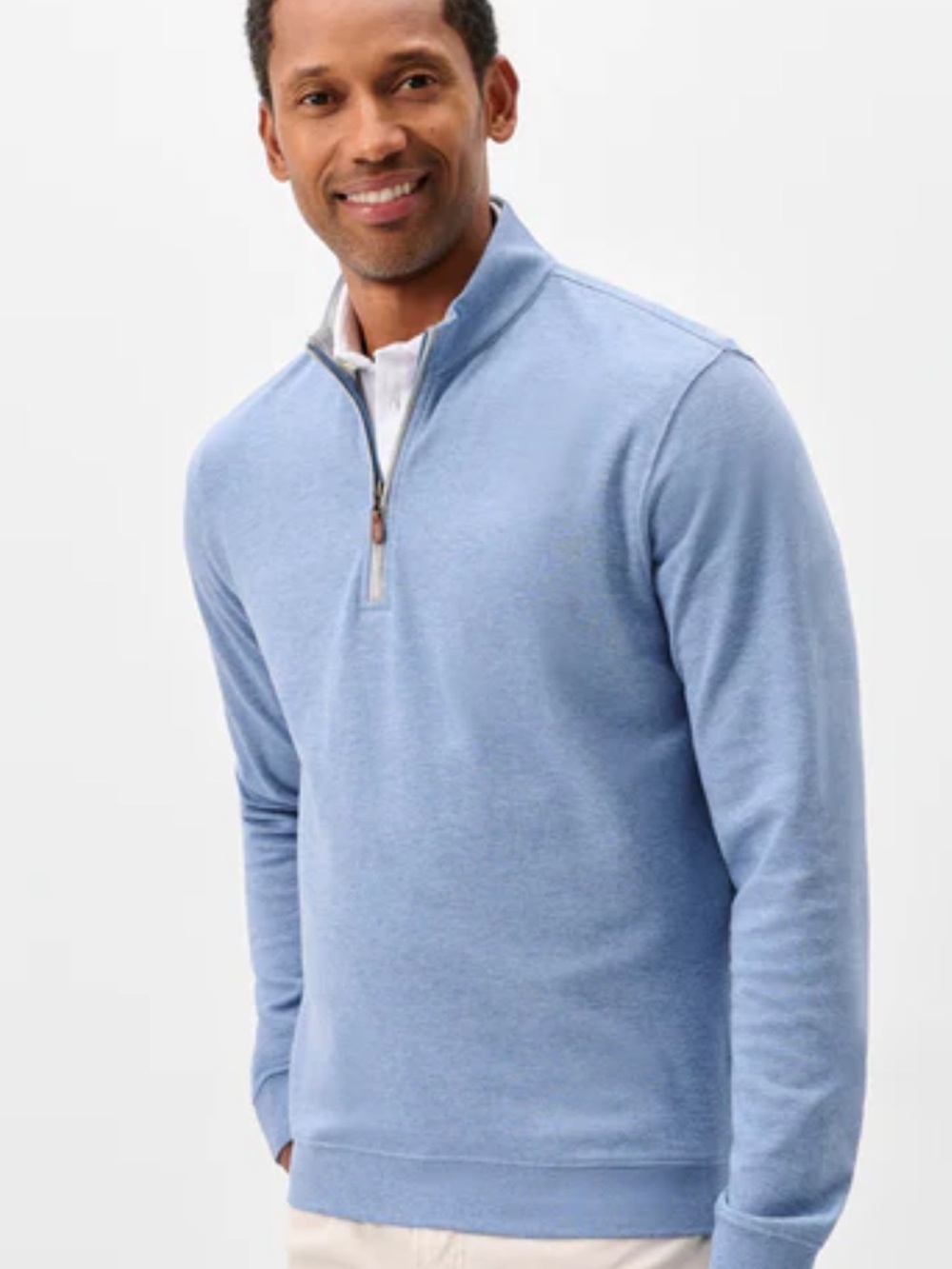 johnnie-O Light Blue Sully Pullover XL quarter zip